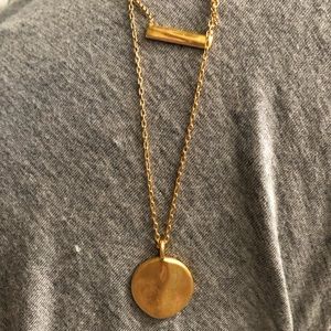 Madewell hammered bar and coin necklace set